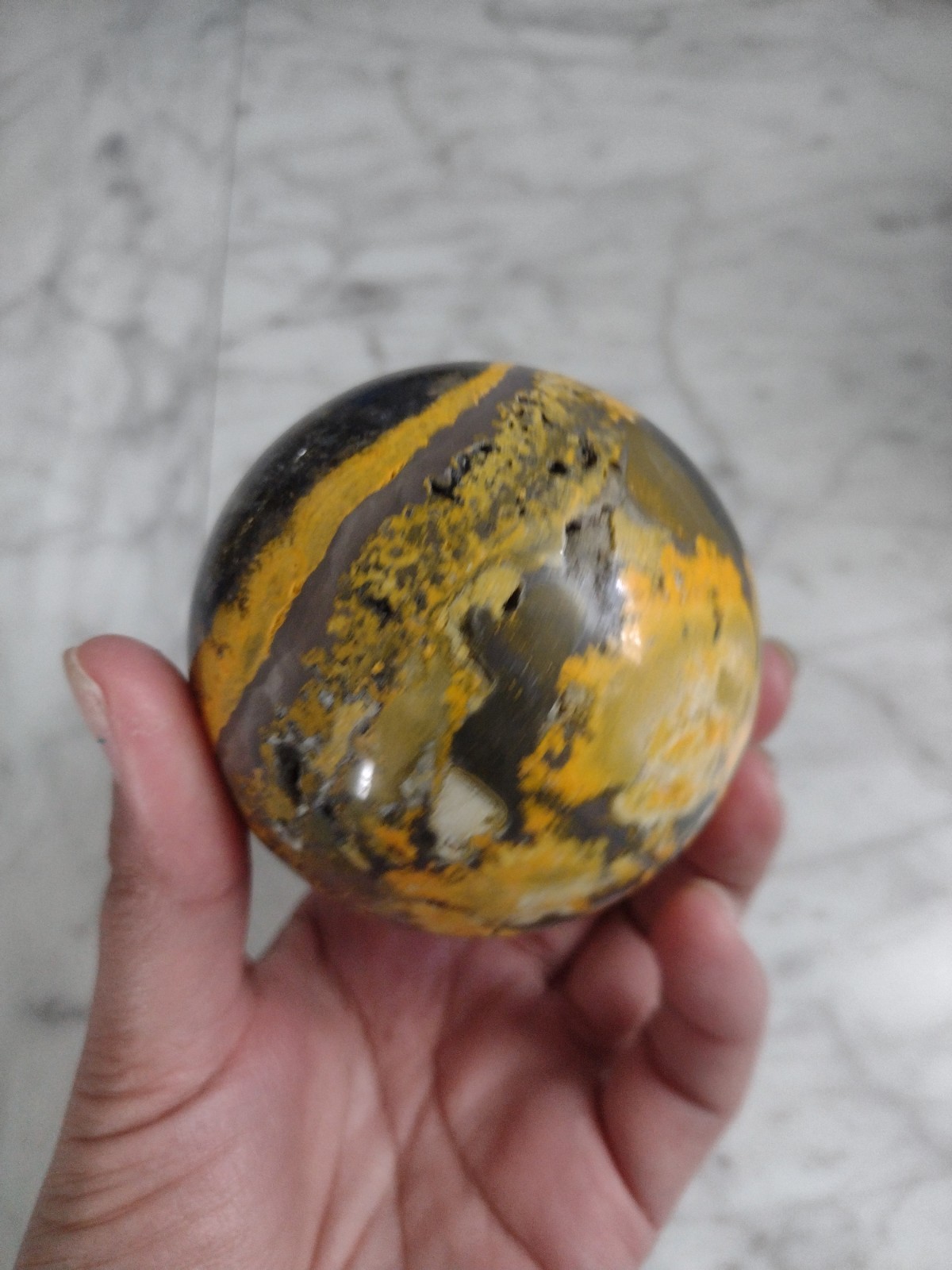 71mm Bumblebee Bee Jasper Sphere Carving Crystal Stone Ball