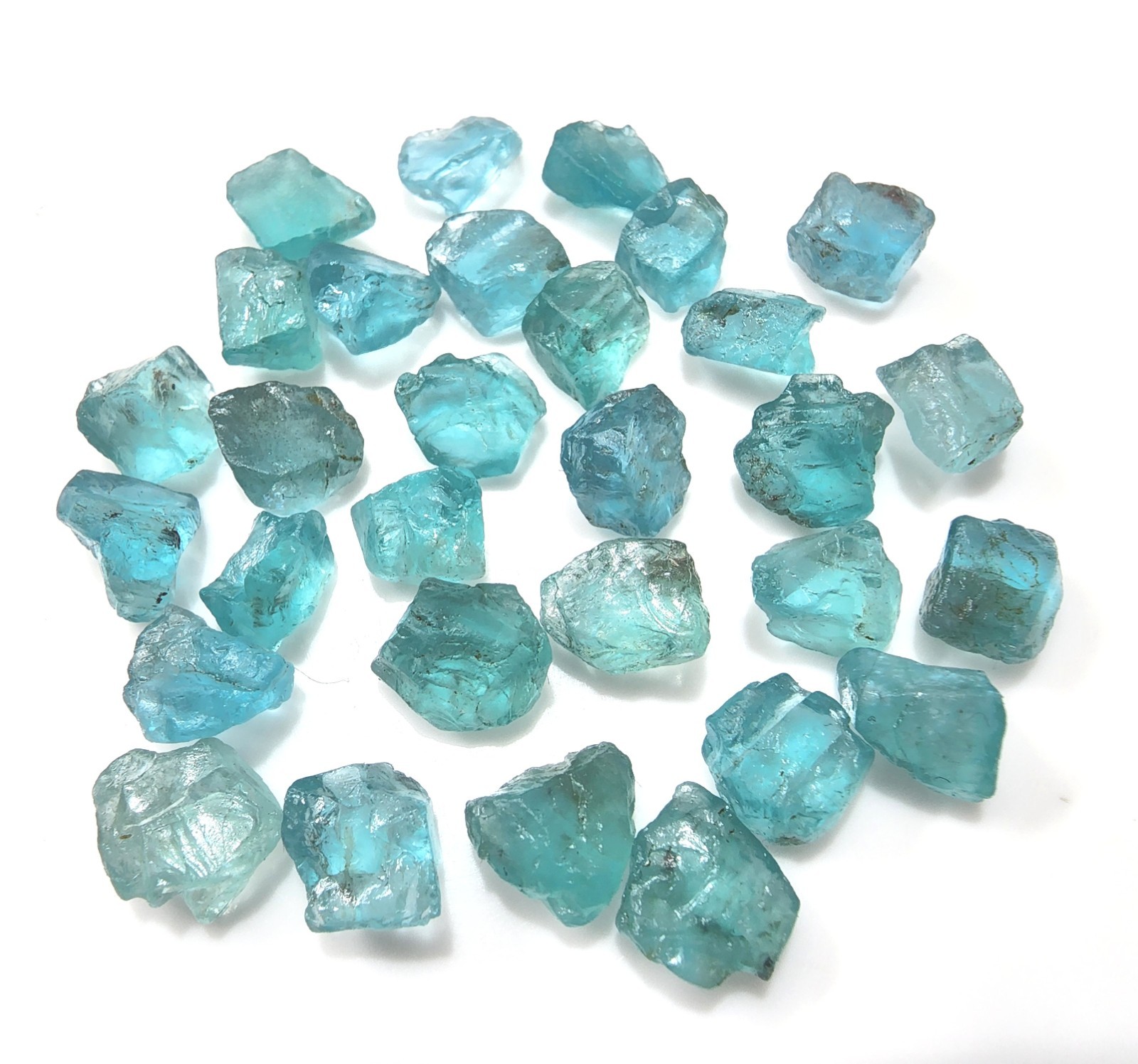 (8-9mm) Superb Blue Apatite Stones 30pcs Crystal Rough Gemstone Jewelry Making