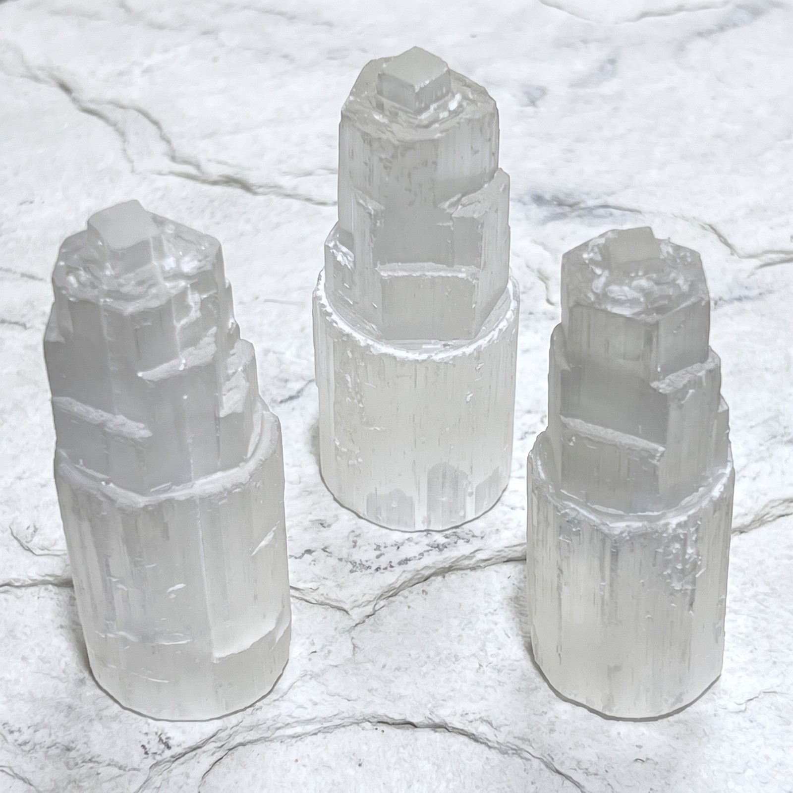 Selenite Crystal Standing Tower Medium (4 Inches) Gemstone Home Decor Supply