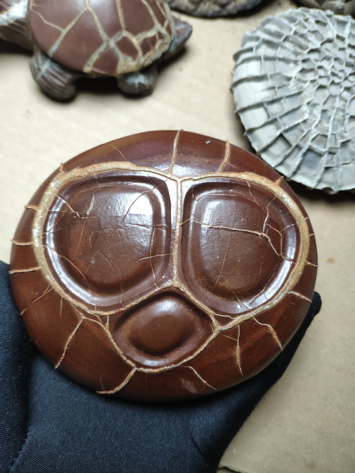 680g beautiful Natural tortoise back pattern stone Landscape stone