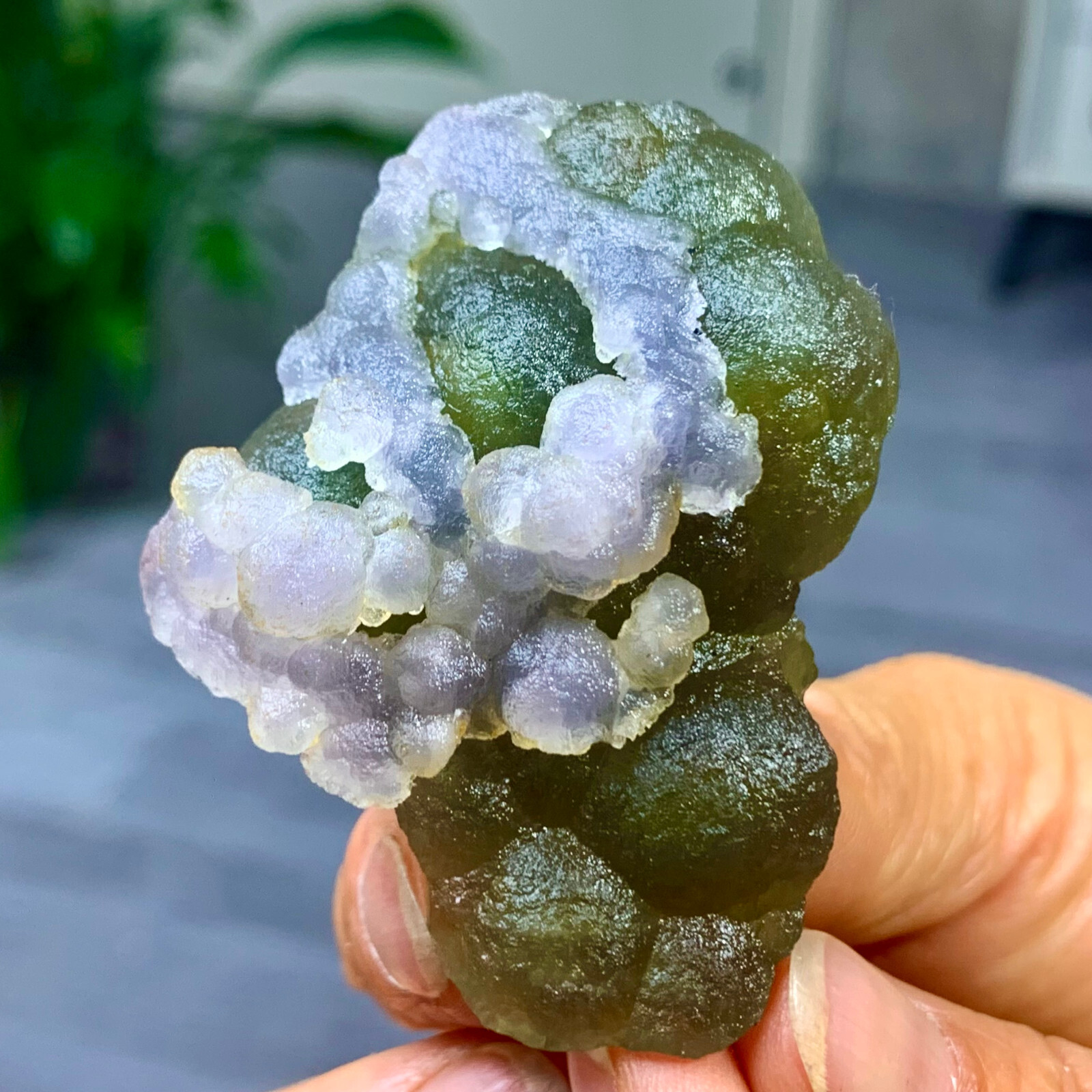 54G Rare Transparent green-white Cube Fluorite Mineral Crystal Specimen/HeNan