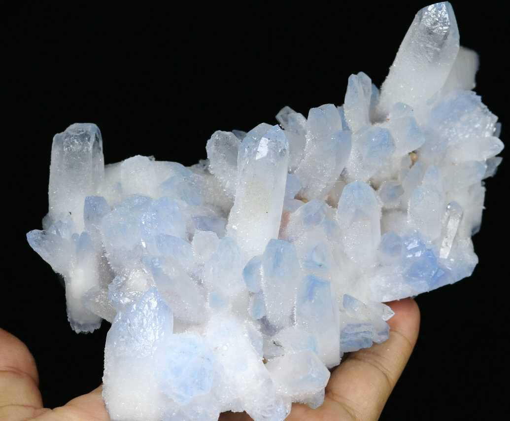 1.72lb Rare Beatiful Blue Tibetan Ghost phantom Quartz Crystal Cluster Specimen