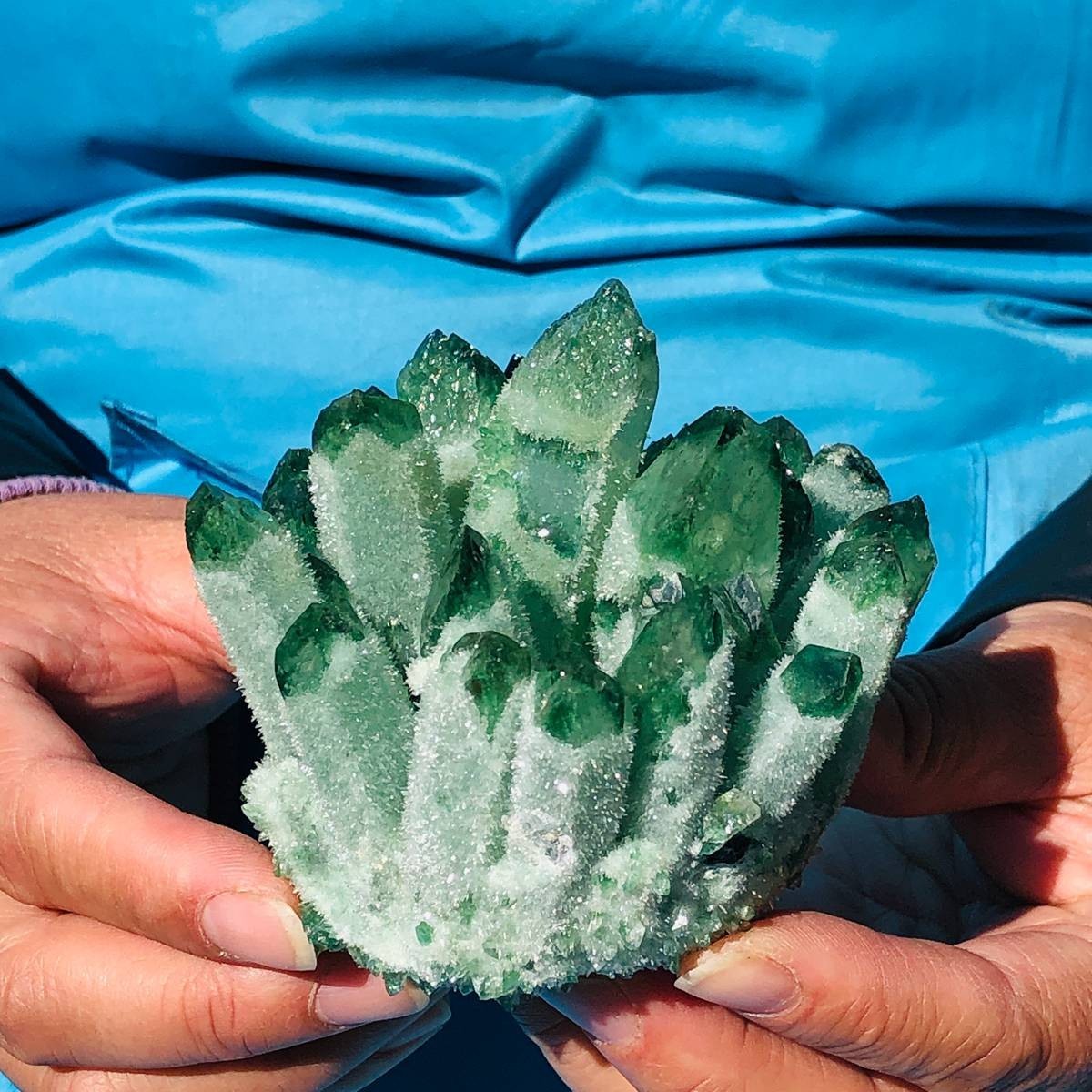 3.78LB Lab-Grown green Crystal Cluster Cultivated home/office doctor healing