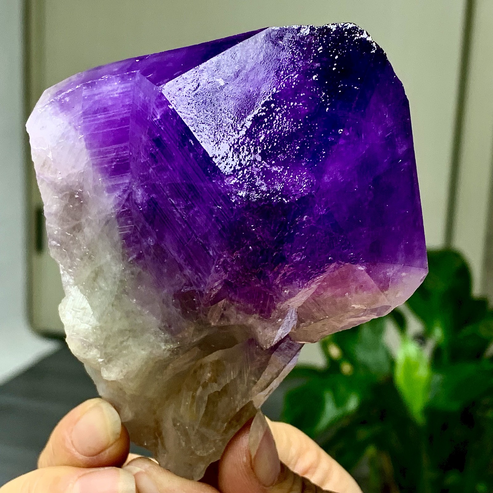 375G Natural Amethyst Quartz Crystal Single-End Terminated Wand Point Healing