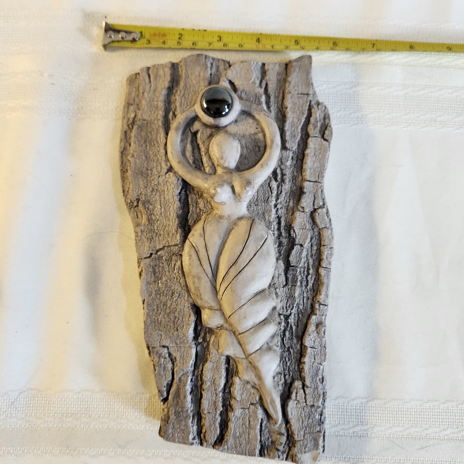 Ceramic Goddess With Hematite Orb Wall Art