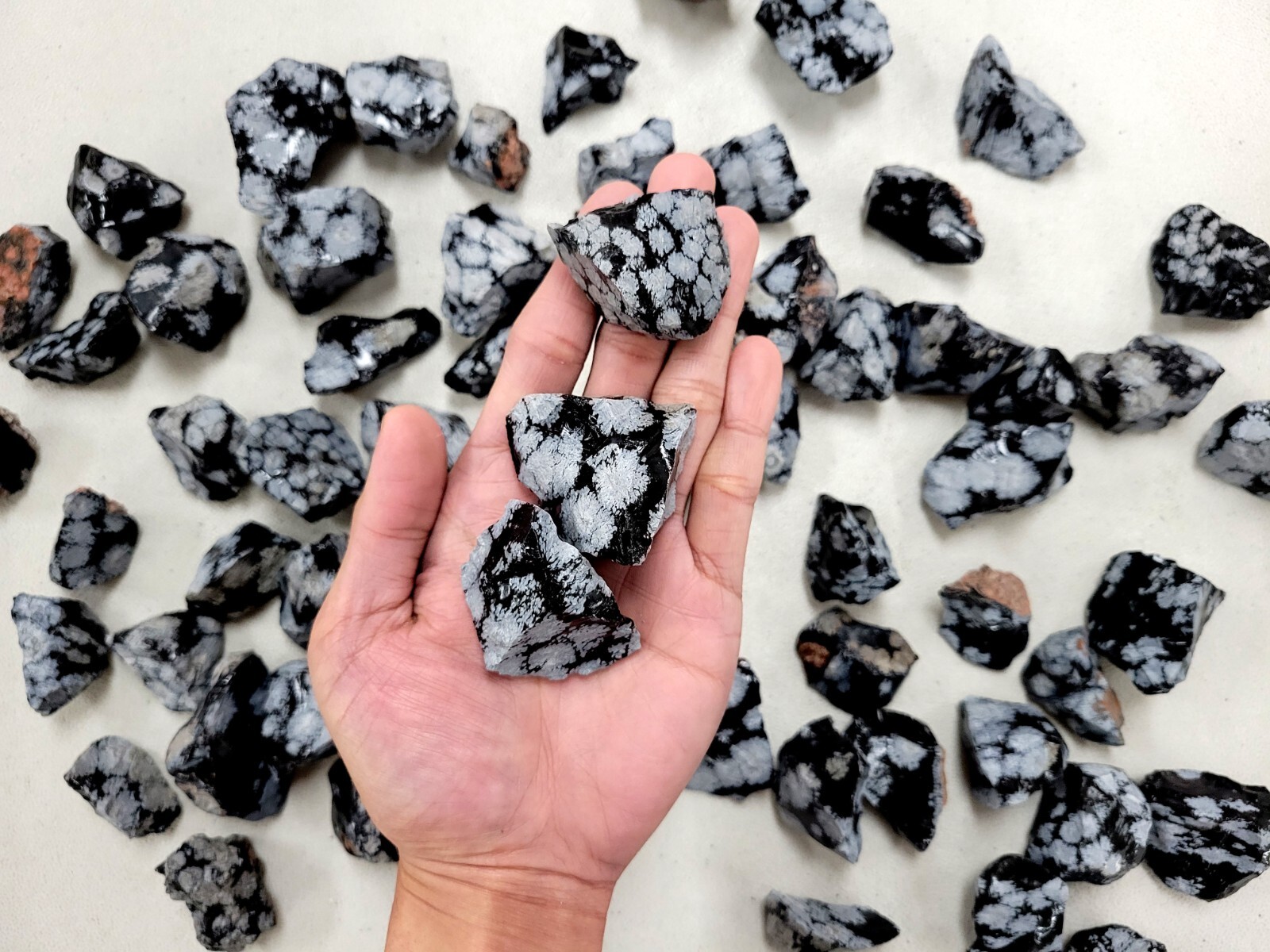 RAW SNOWFLAKE OBSIDIAN CRYSTAL STONES BULK ROUGH MINERALS GEMSTONES HEALING ROCK