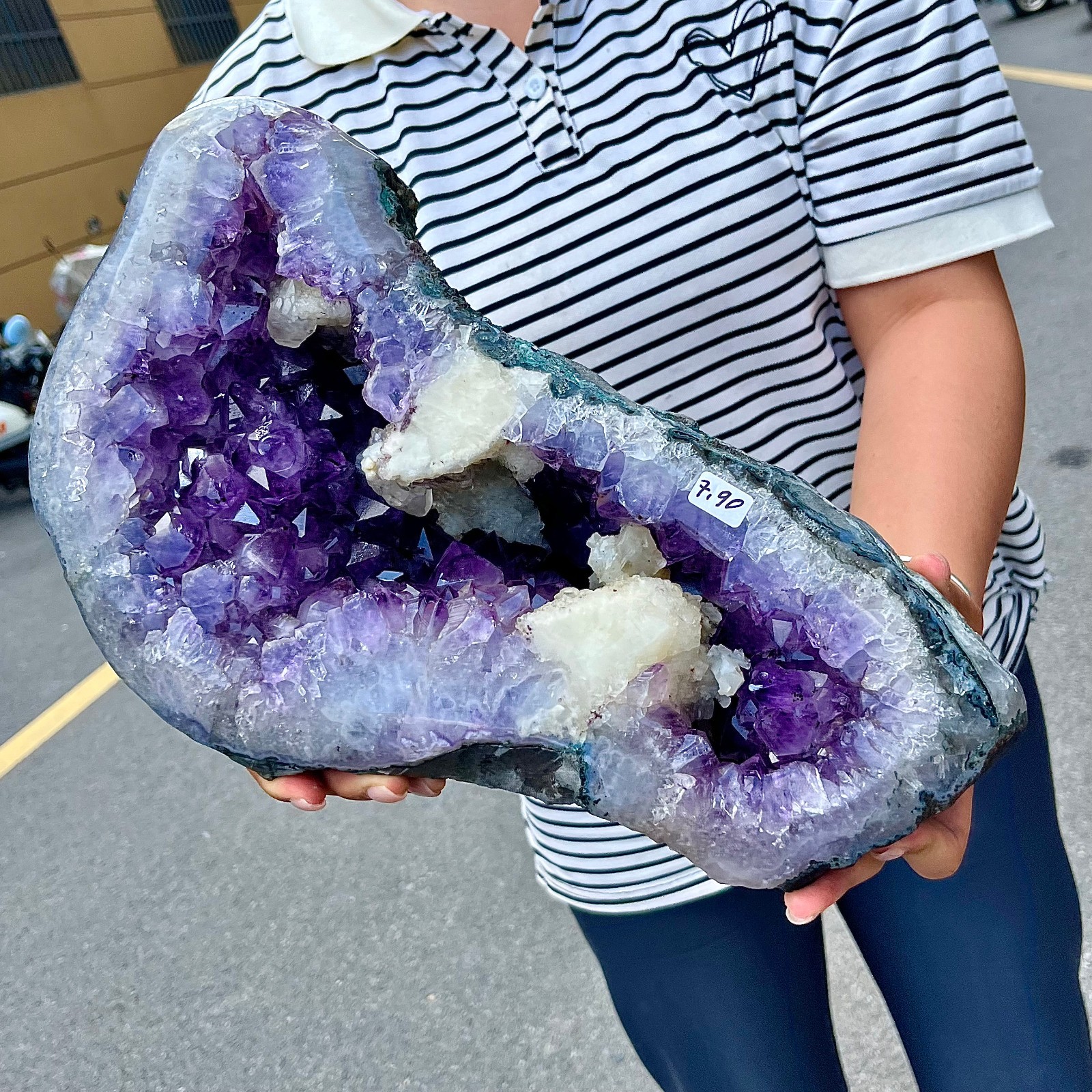 17.39LB High quality amethyst cave skeleton specimen