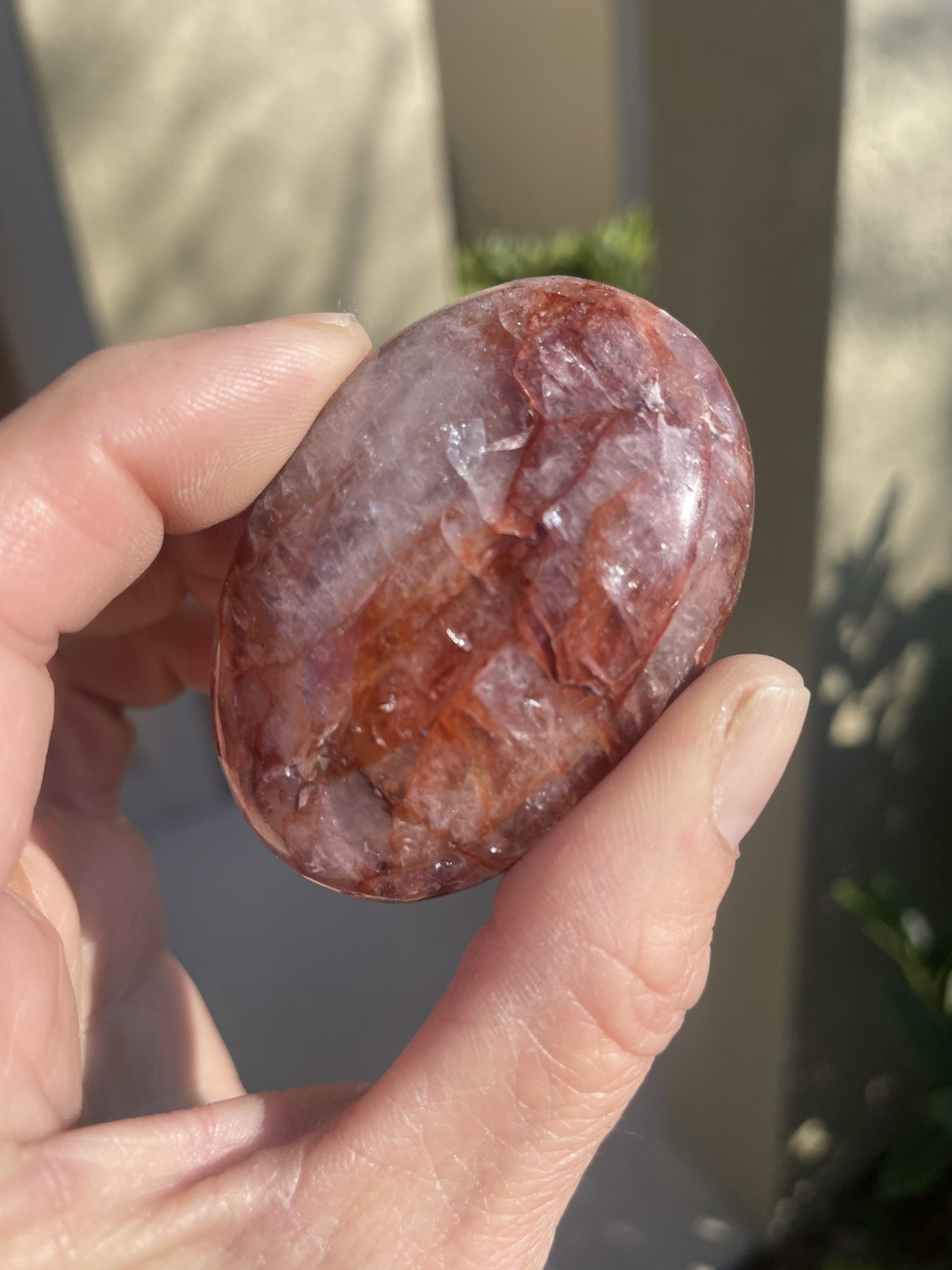 Fire Quartz Palm Stone