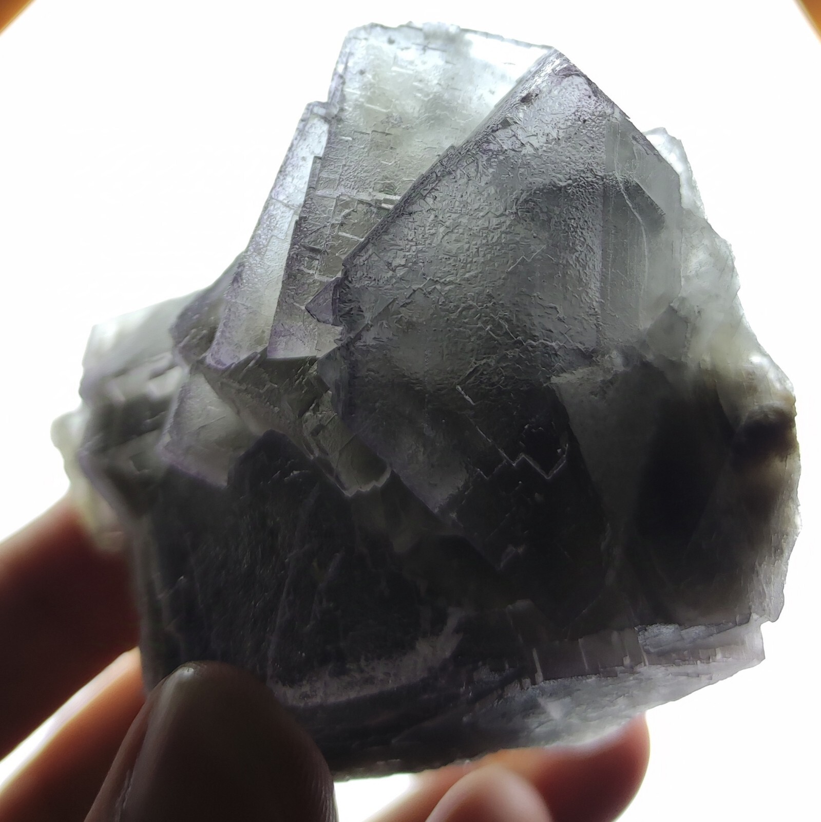 Cubic Fluorite Crystal, Light Purple Color And Phantom Zones, From Pakistan 223g