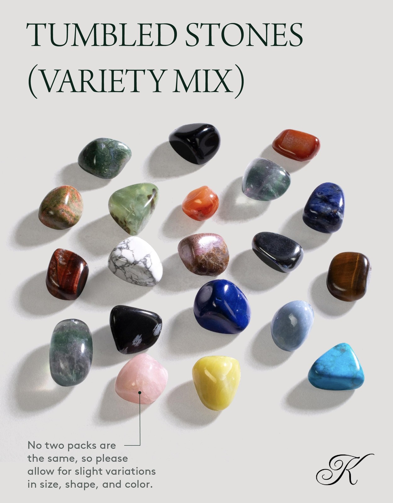 Bulk Tumbled Stones – over 1,000 Carats Mixed Polished Healing Crystals & Gems f
