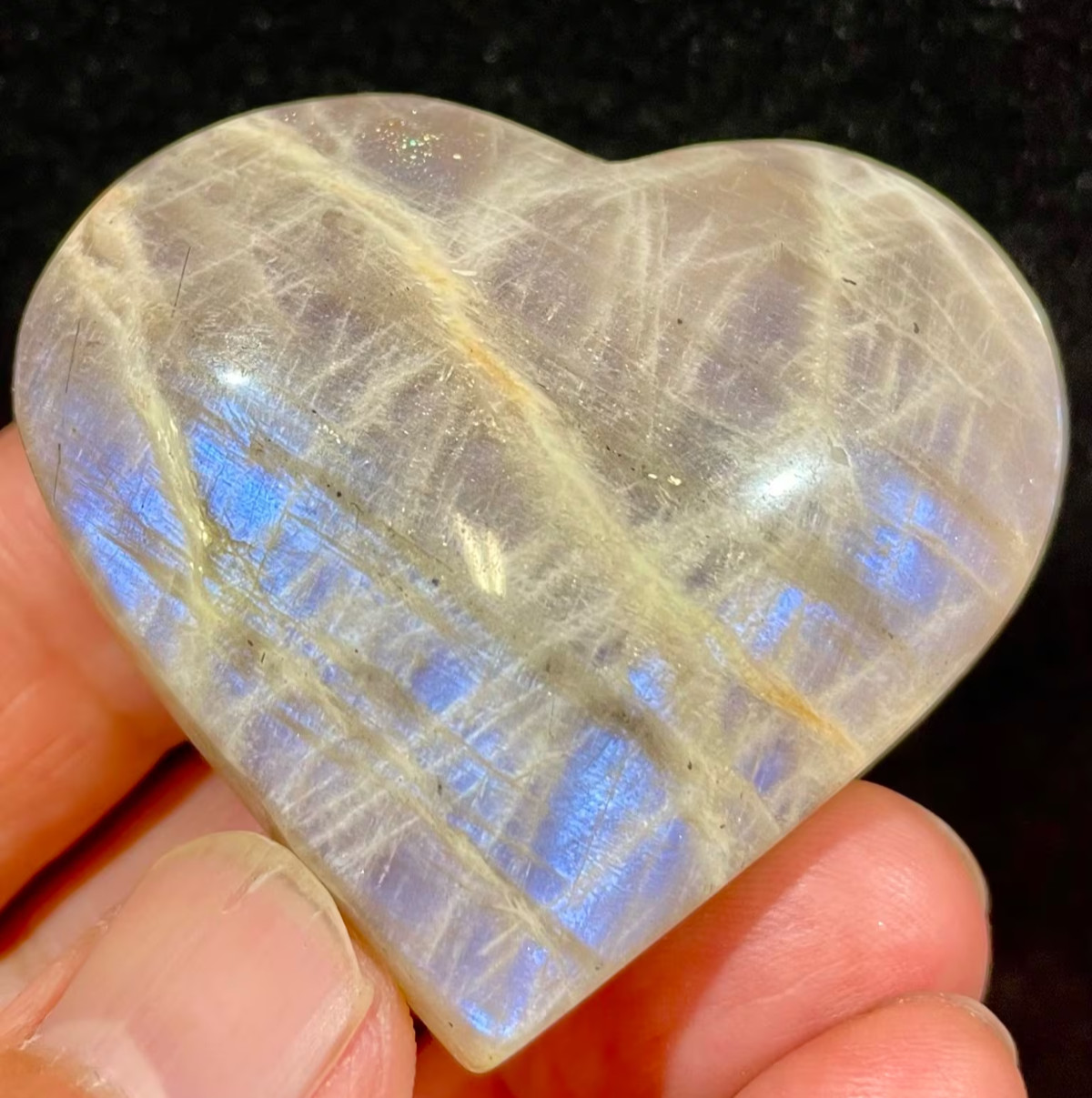 Original Rainbow Moonstone Heart Stone Moonstone Stone Birthday Gift Home Decor