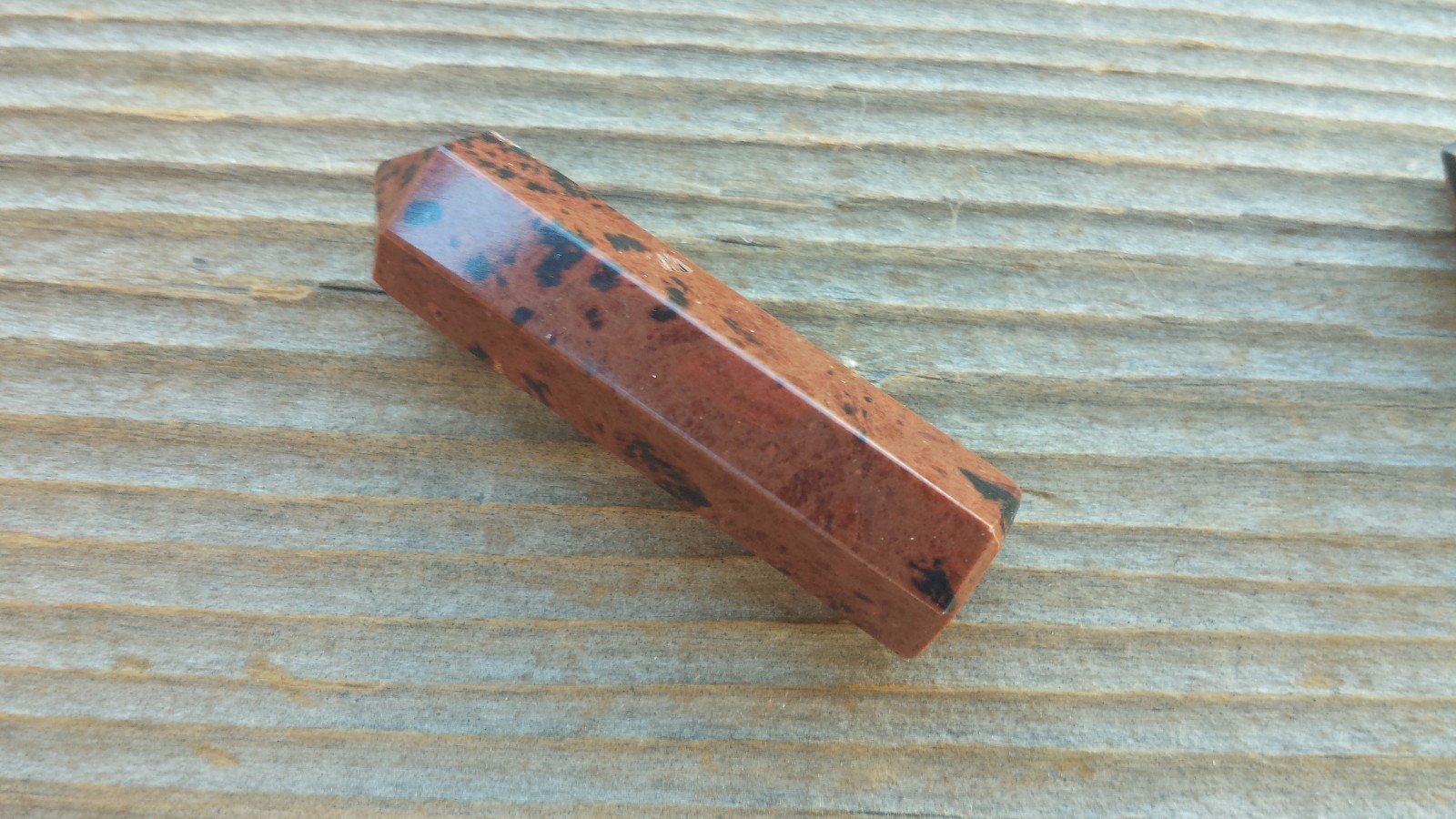 MAHOGANY OBSIDIAN SINGLE TERMINATED GEMSTONE CRYSTAL PENCIL POINT (ONE)