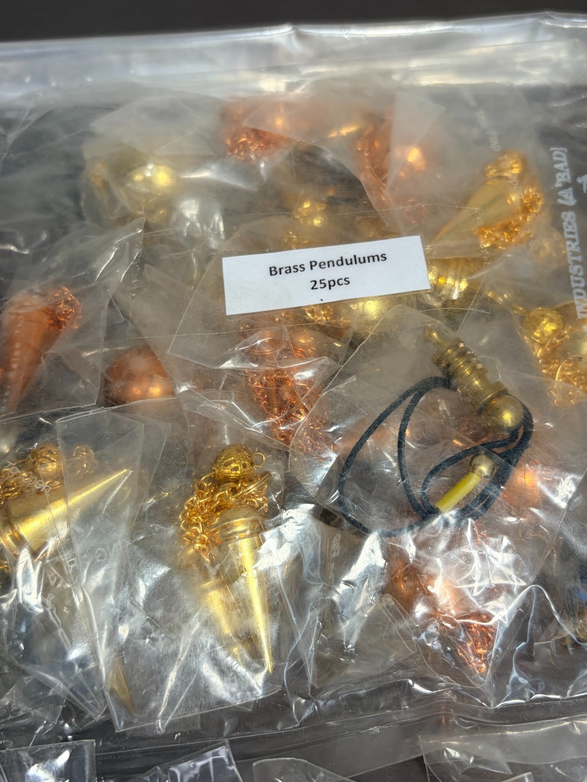 40 Brass Pendulums Bulk Resale Lot Mixed Shapes NOS