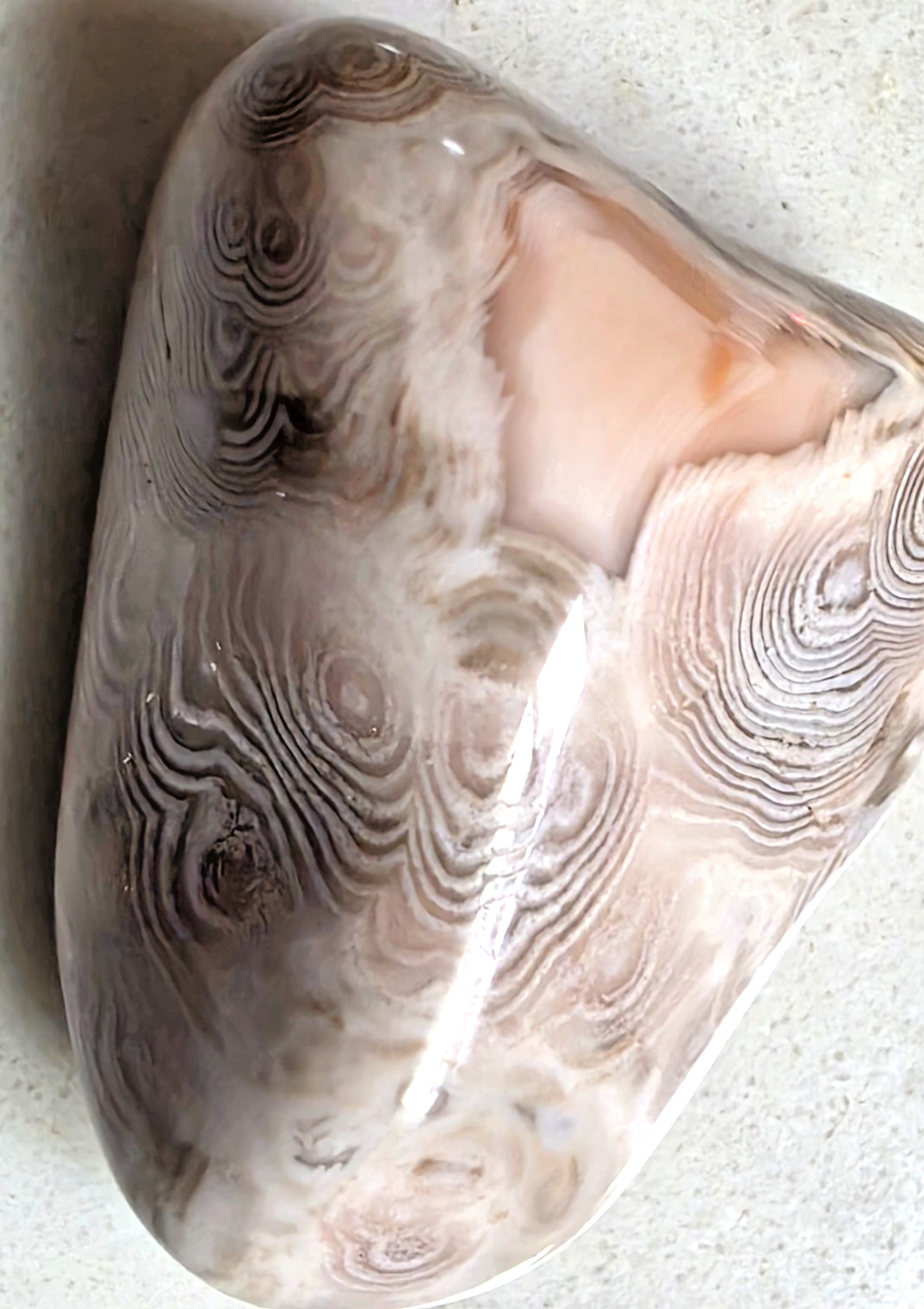 POLISHED BEAUTIFUL BOTSWANA AGATE, TIGHT Bands AGATE -Pink White Browns