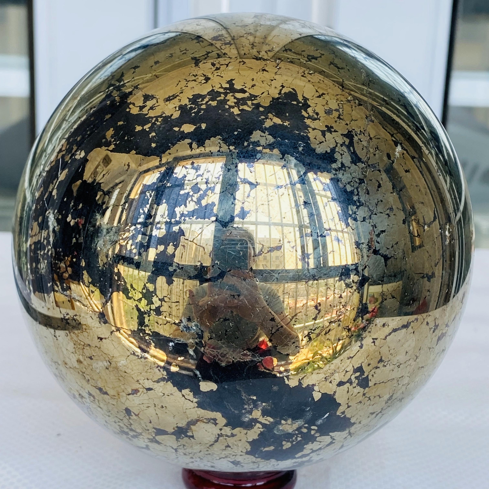 Natural Chalcopyrite Quartz Crystal Ball Energy Reiki Healing 4640g