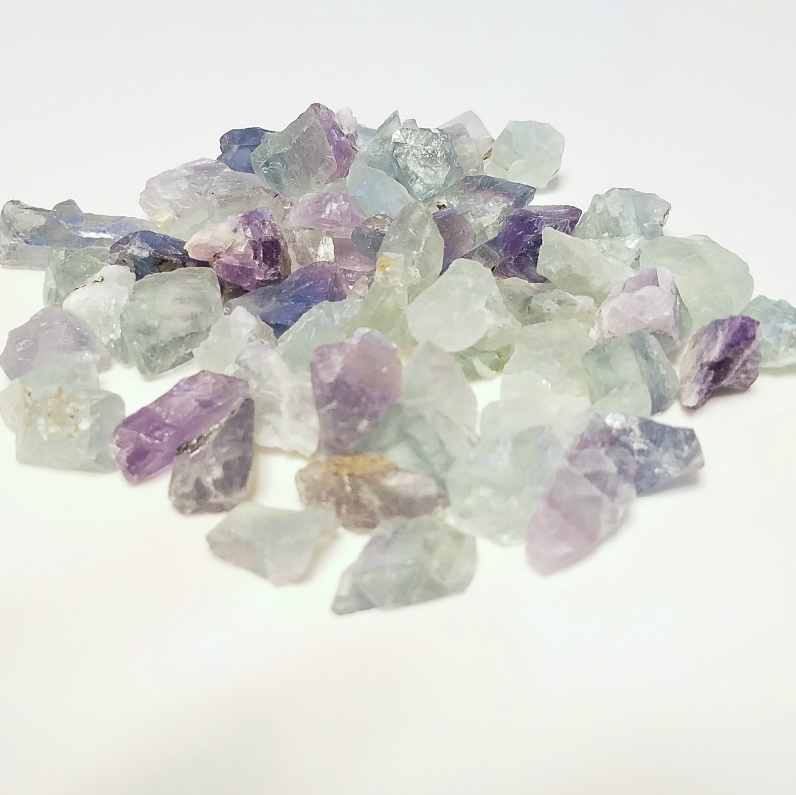 1/2 lb Rough Fluorite Chips Natural Gemstone Crystals Crafting Gems Rock