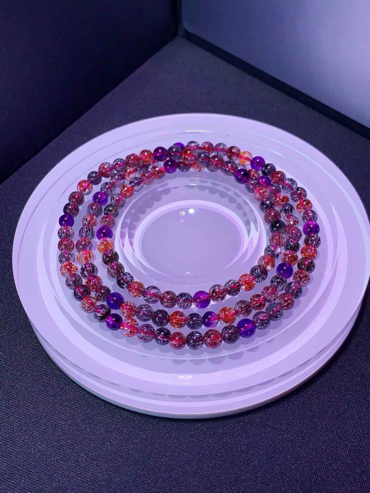 4.5mm TOP Natural Colorful super seven gem quartz crystal energy bracelet