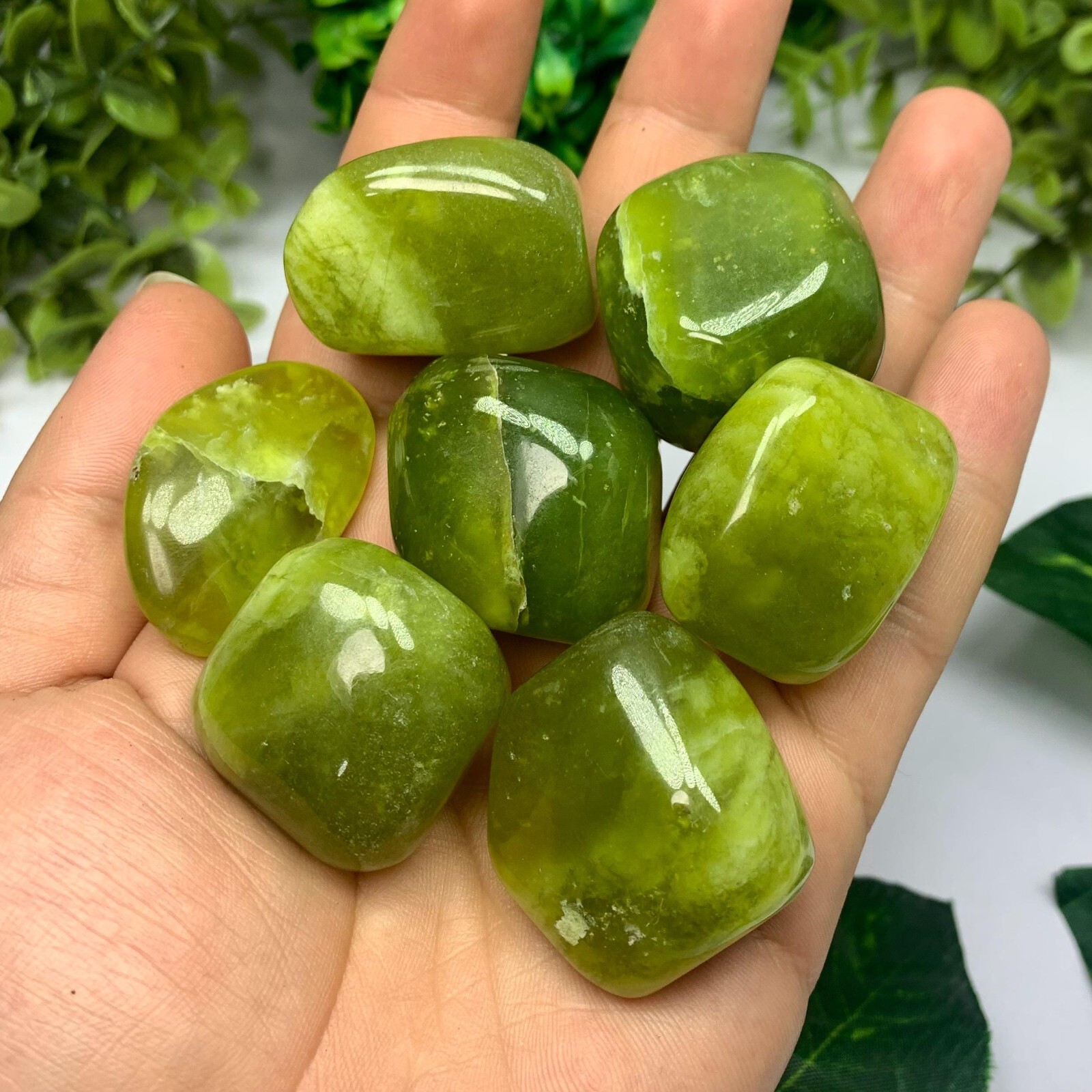275g Best Quality Transparent Green Jade Tumbles, Shah Maqsood Jade Tumbles
