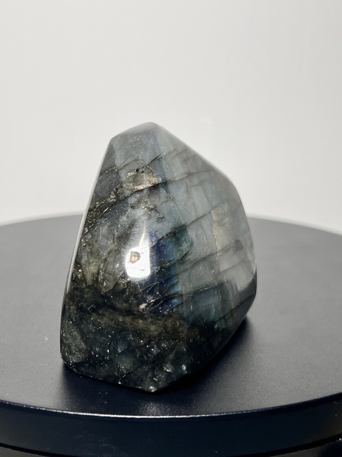 Labradorite 2 Piece Set w/Flash – Freeform & Sphere (63mm) w/holder