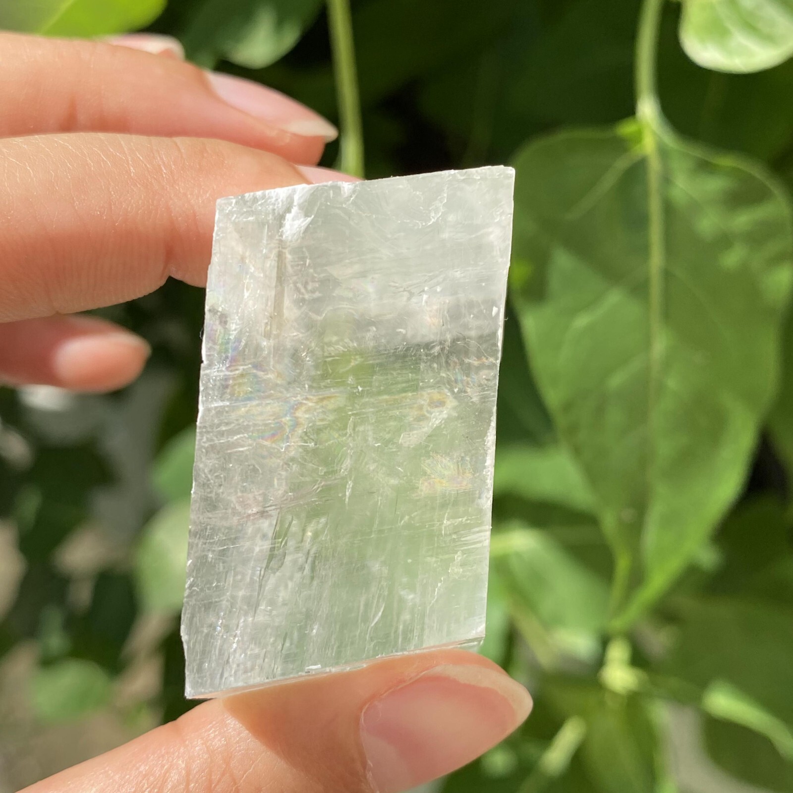 102g Natural Rainbow White Calcite Cube Specimen Crystal Quartz Healing Reiki