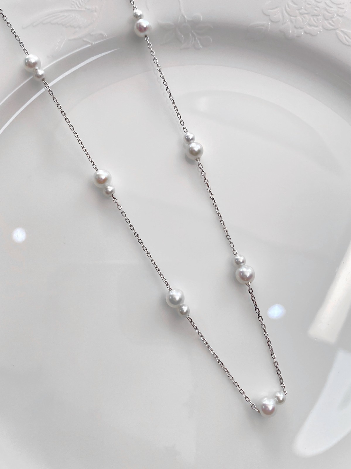 925 Sterling Silver Starry Freshwater Pearl Necklace 3-5mm Adjustable Choker