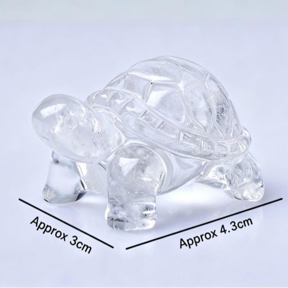 Natural Clear Quartz Turtle Carving Crystal Figurine Healing stone Decor 1pcs