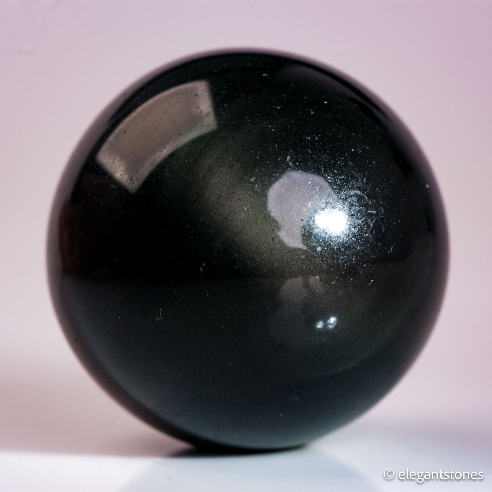 36g31mm Rainbow Obsidian Sphere Crystal Ball Natural Quartz Visible in Flash