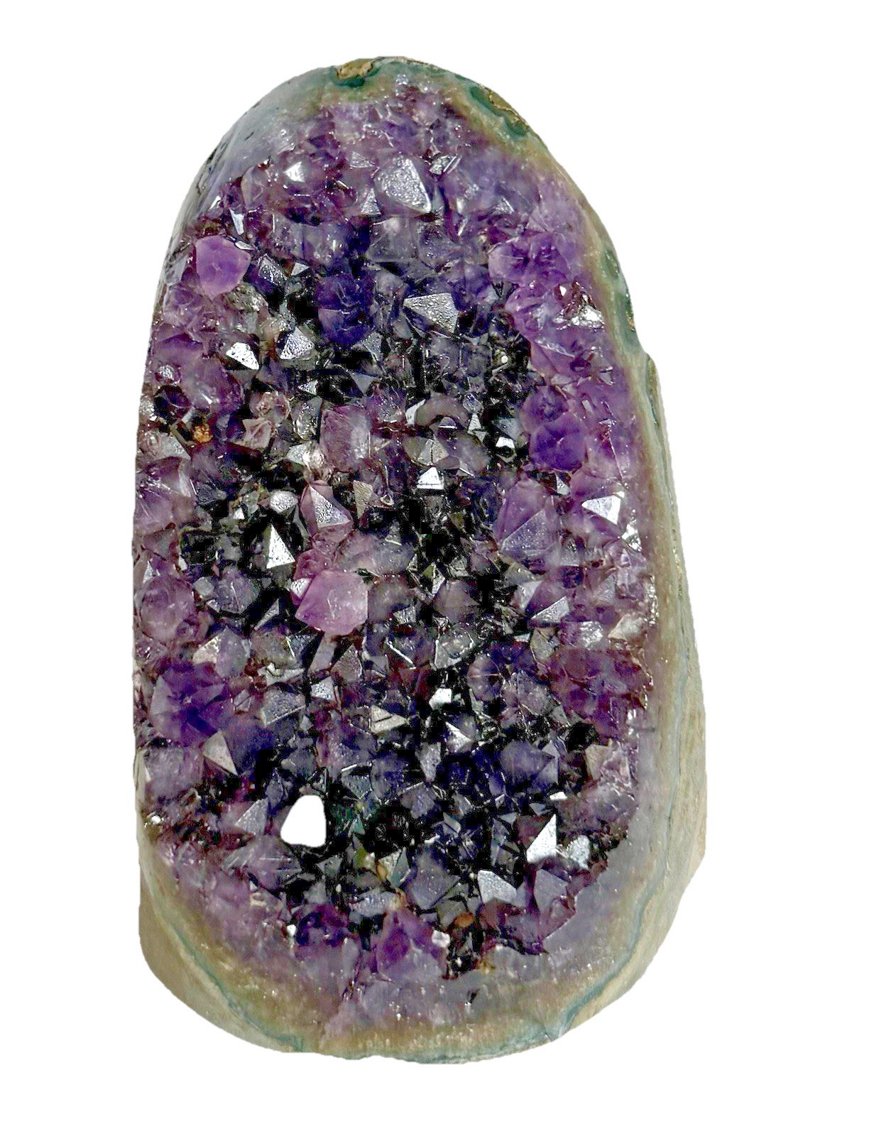 3” Amethyst Crystal Cluster Freeform Geode Dark Purple