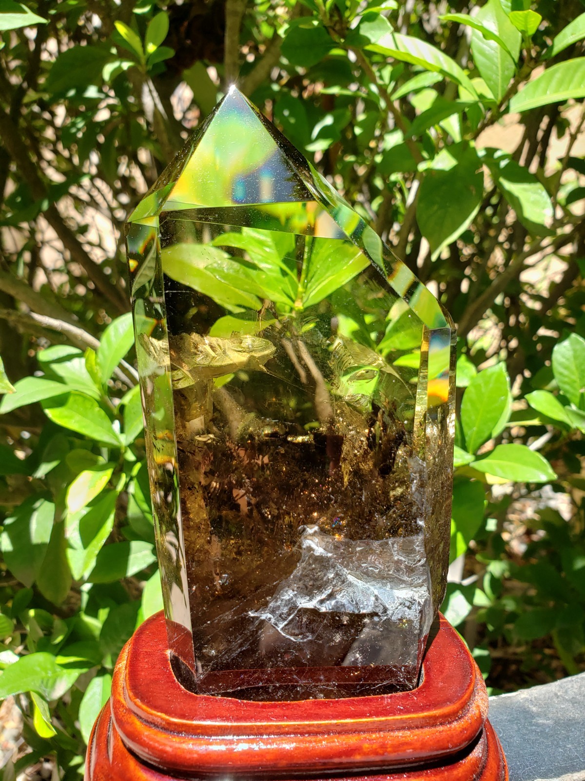 6.75″ Natural Smoky Citrine Quartz Crystal Semi-Polished Tower Obelisk WandPoint
