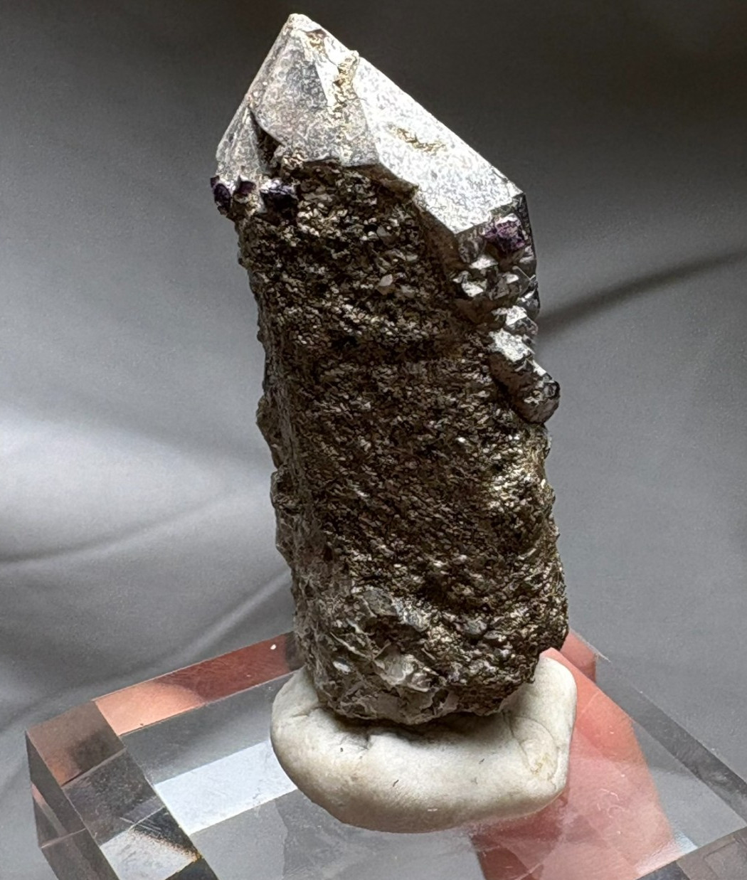 Natural Etched Flashy Point Rare Specimen Raw Mineral Healing with Acrylic Stand