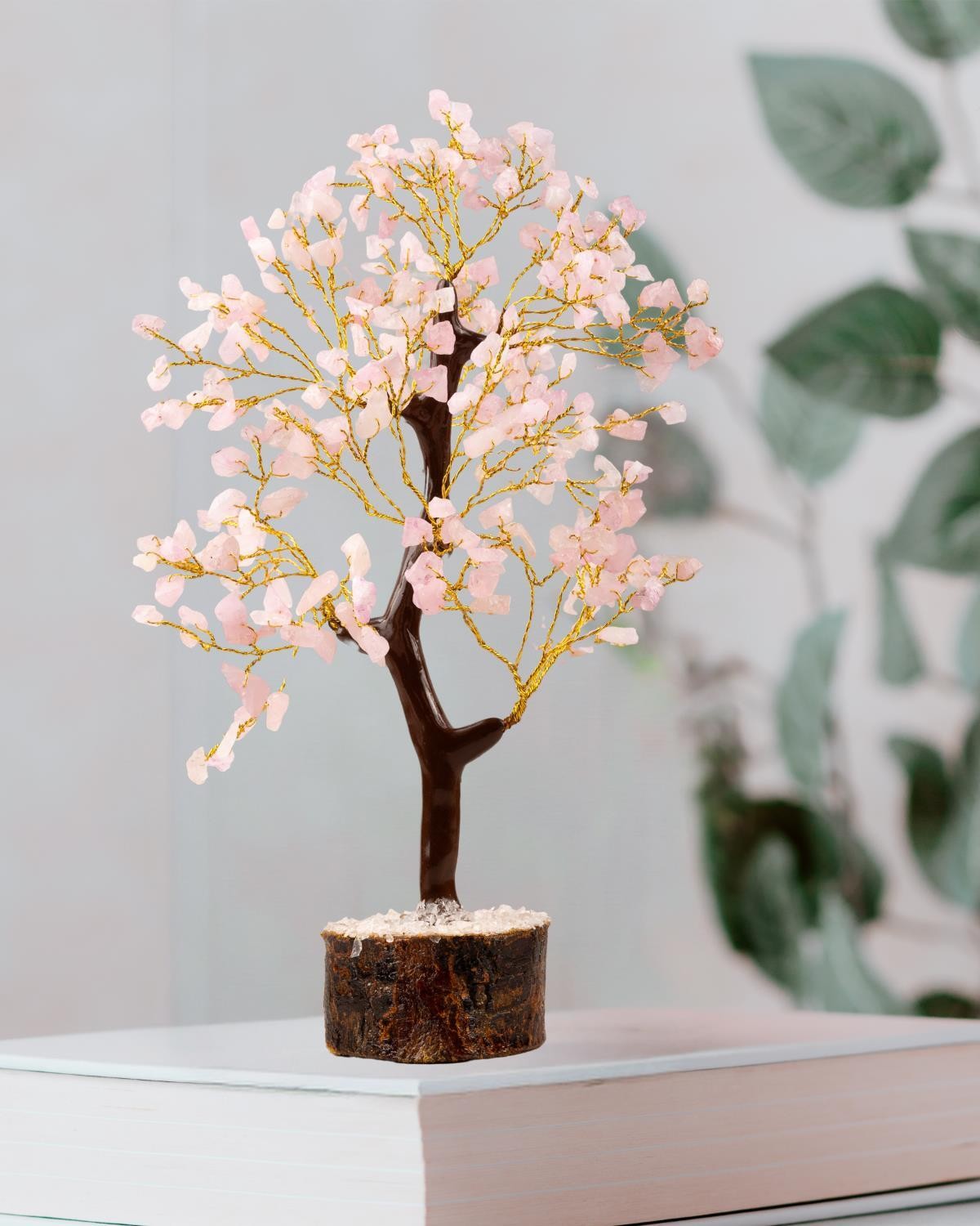 Rose Quartz Crystal Tree of Life, Healing Crystal Stone, Crystal Decor & Gift