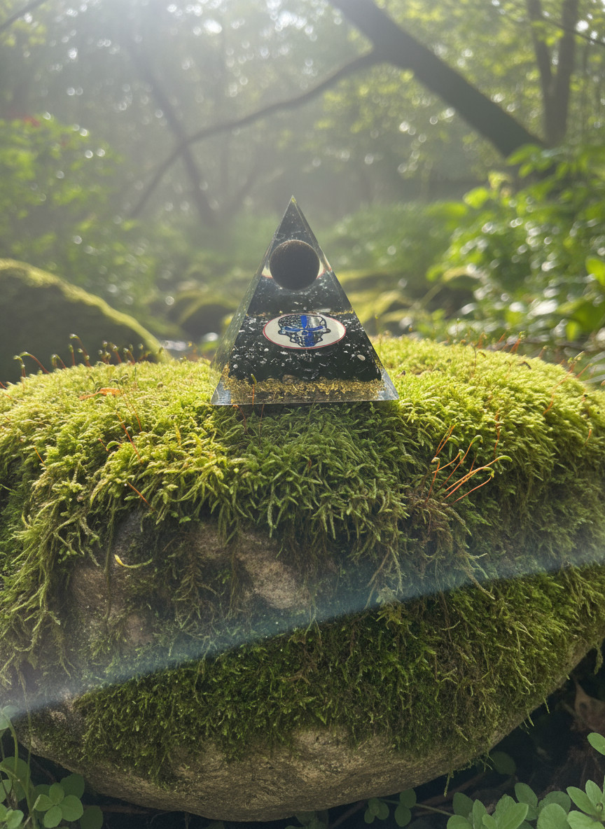 Handmade Black Tourmaline Orgone Pyramid EMF Blocker Crystal Energy Generator