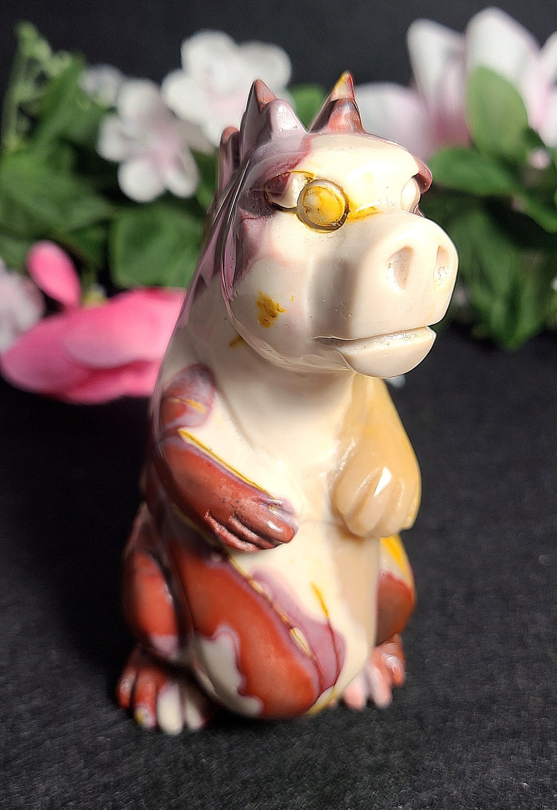 Rare Large 4″ 345g Mookaite Dragon Dinosaur Godzilla Crystal Stone Statue