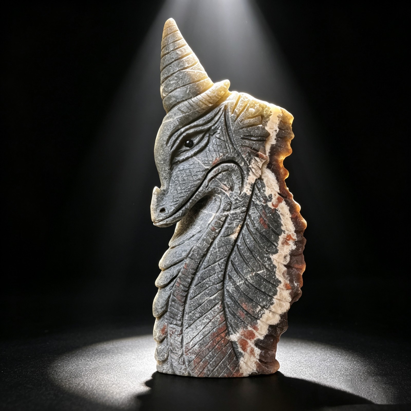 6.4IN Natural Red Crystal Cluster Dragon Carving, Handcarved Desktop Sculpture