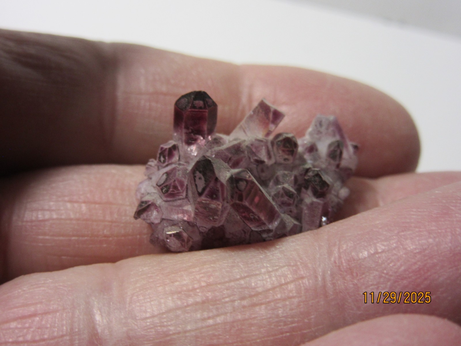Rare Raspberry Aura Quartz 1 1/8 Inch Cluster Collectible RAQCC-7