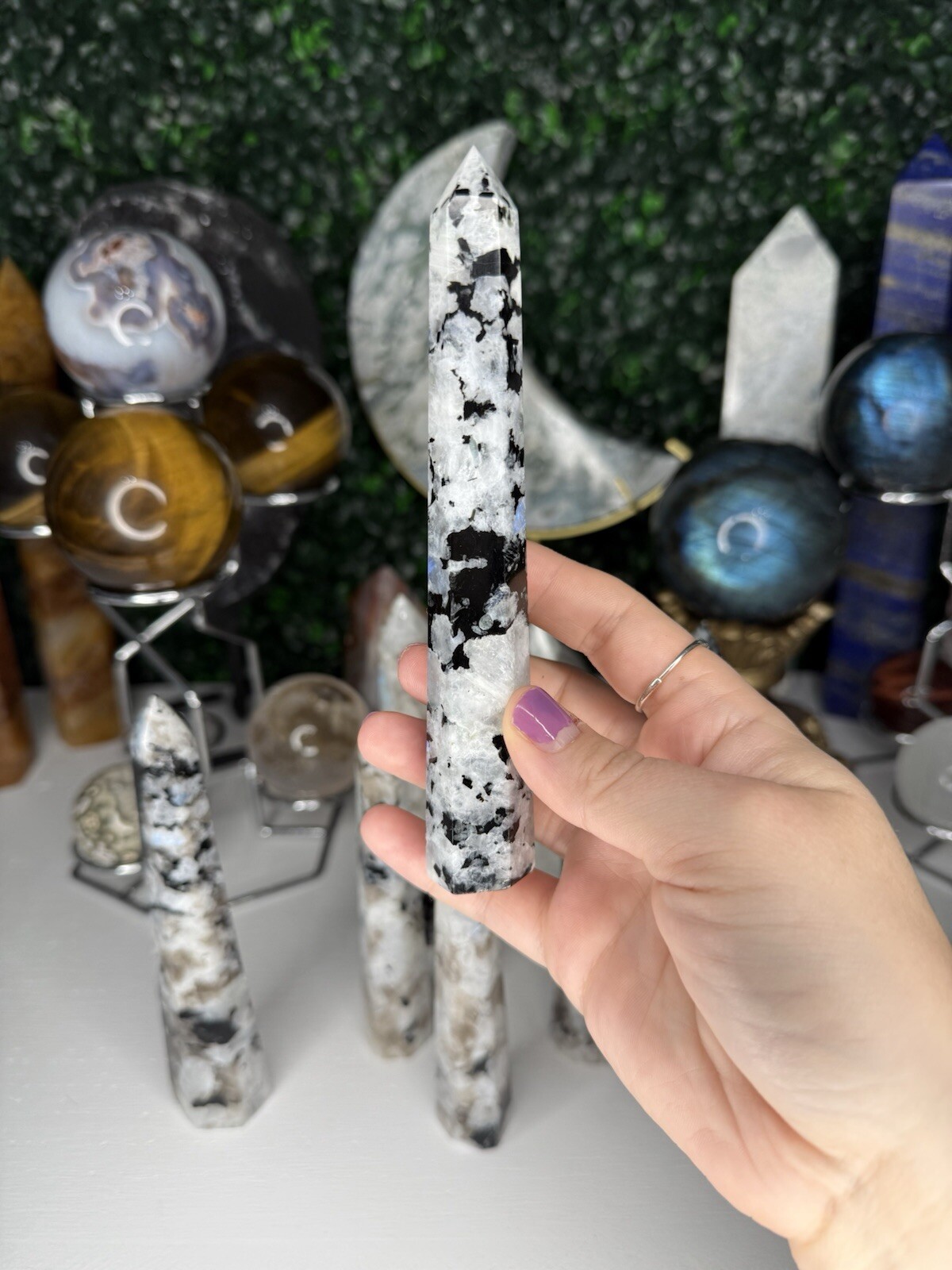 Rainbow Moonstone Towers | Crystal Towers, Flashy, Intuitively Chosen