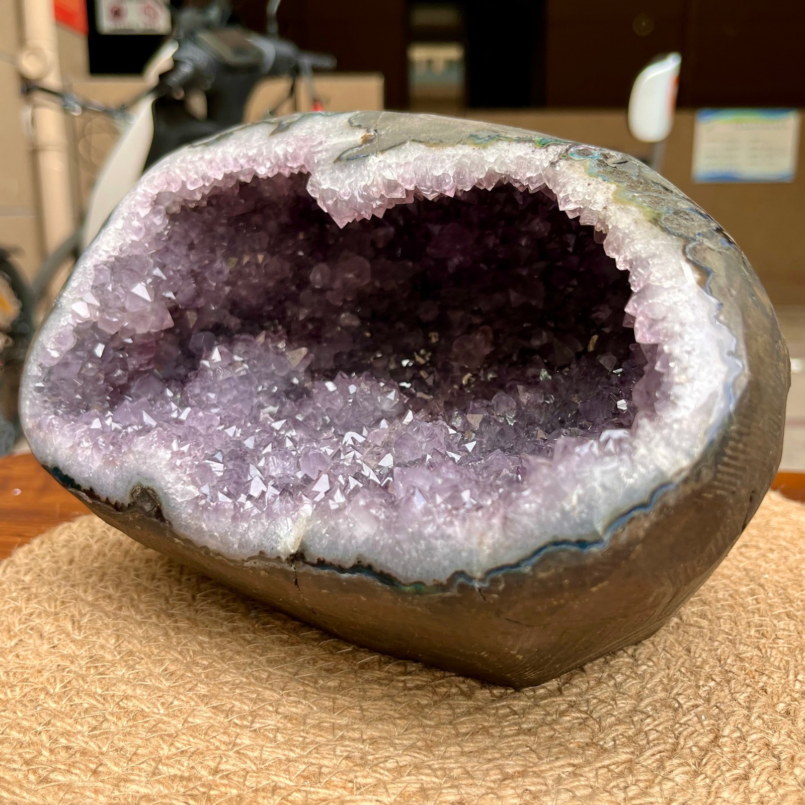 Amethyst Crystal Geode Cluster Natural Druzy Cave Display Stone 11.2 lb