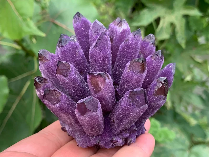 1000G Natural Crystal Dark Amethyst Cluster Raw Purple Quartz Geode Healing Deco