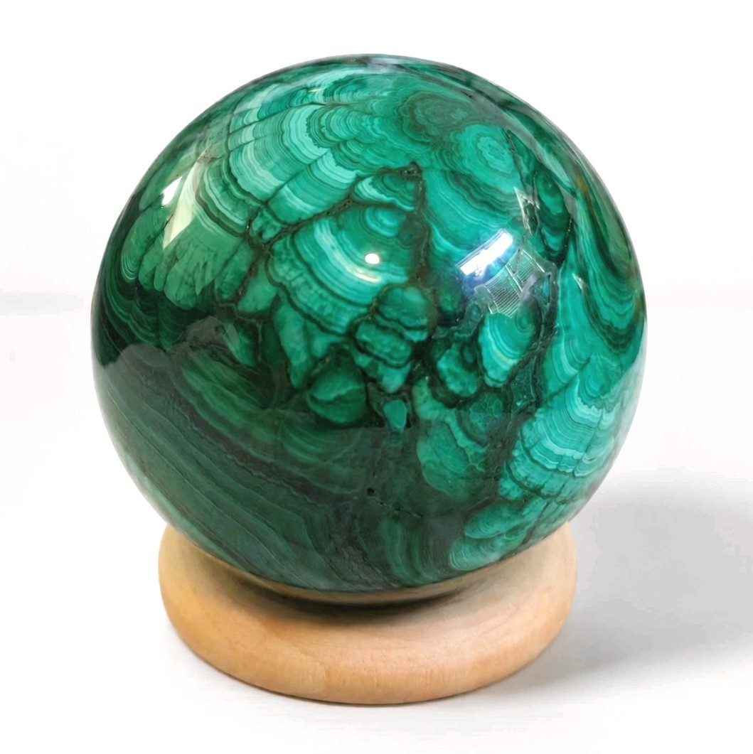 Natural Polished Malachite Sphere 1.83″ – 202g – USA