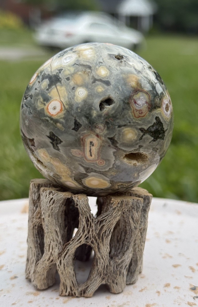 Rare 8th vein ocean jasper sphere 178g (51mm)