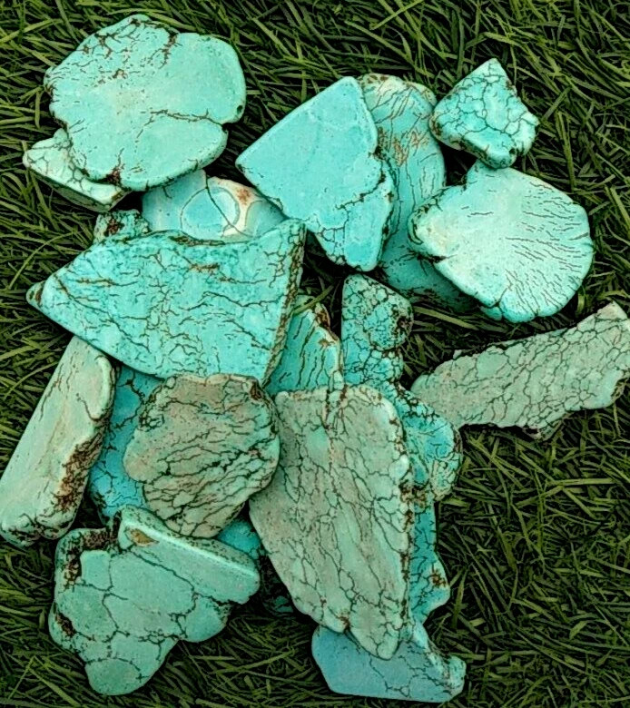 300 Ct+ Certified Arizona Sky Blue Natural Turquoise Slab Loose Gemstone Lot
