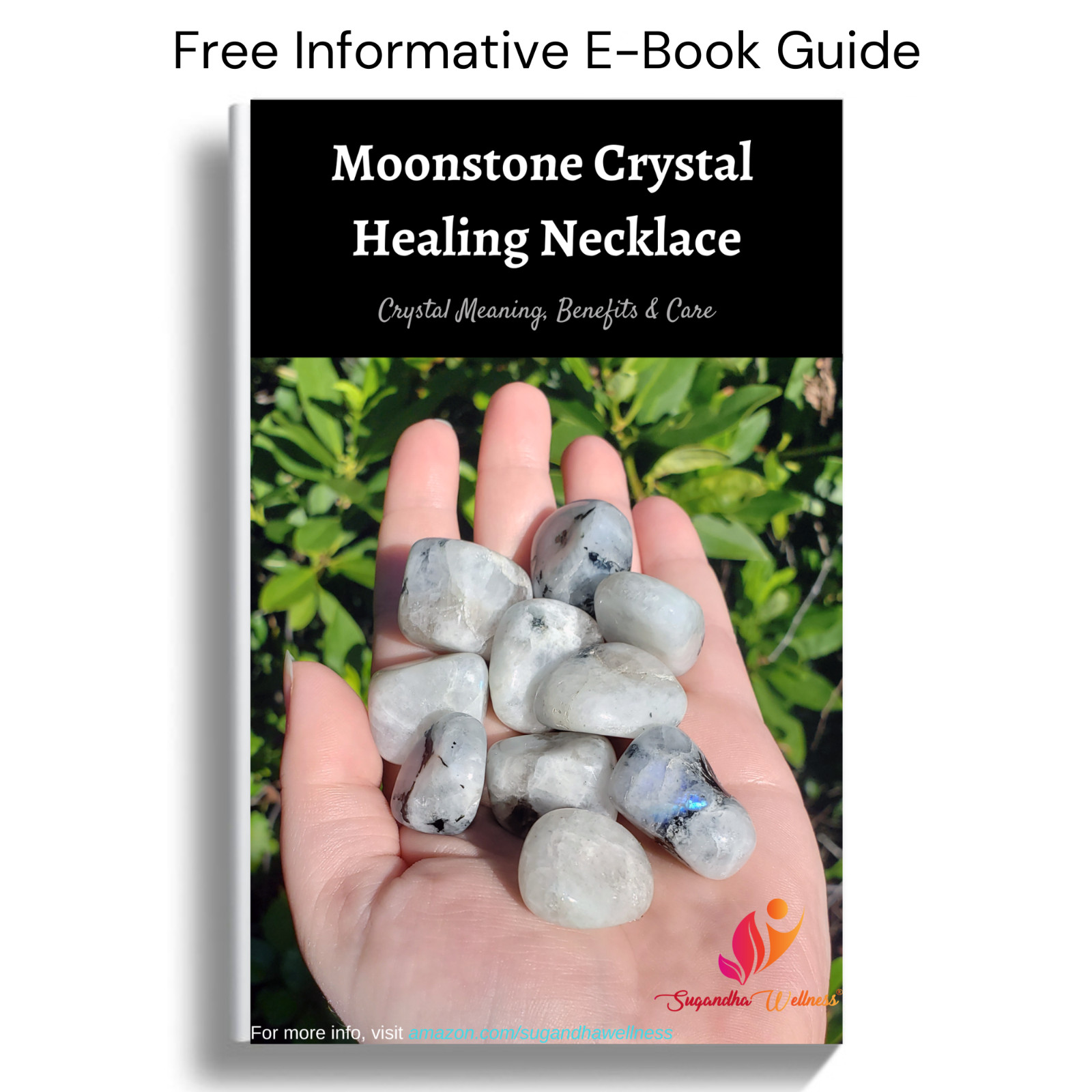Rainbow Moonstone Healing Crystal Necklace – Lunar Pendant Balance, Inner Light