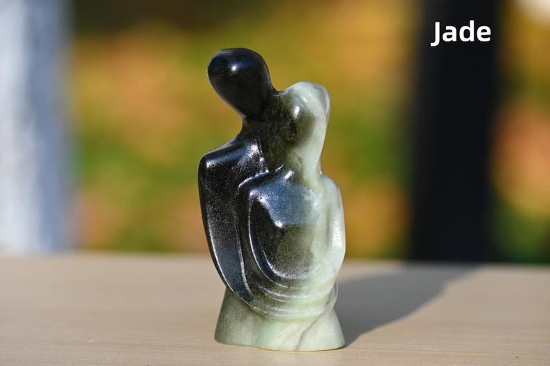 3″ Natural Quartz carved Lovers Reiki Healing Crystal Decor Ornament Gift 1pc