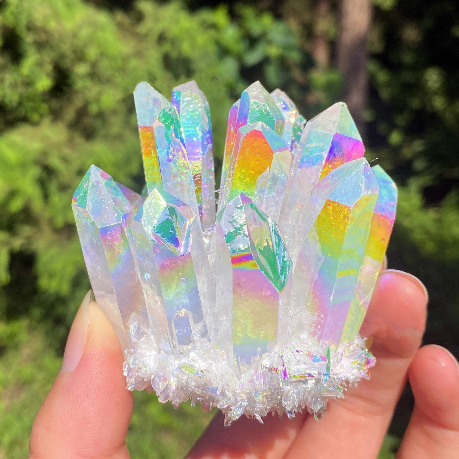 200g-300g Large Angel Aura Clear Quartz Crystal Healing Cluster Mineral Rocks