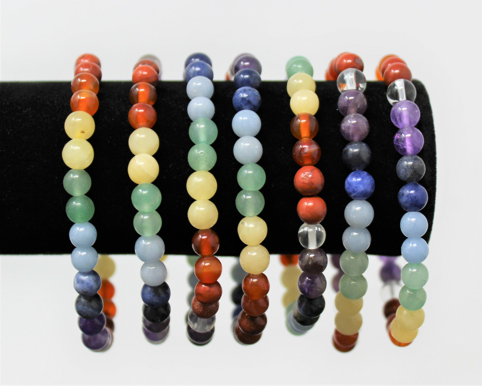 7 Chakra Bead Bracelet – 6 mm Round Gemstone Crystals (7 Chakra Bracelet)