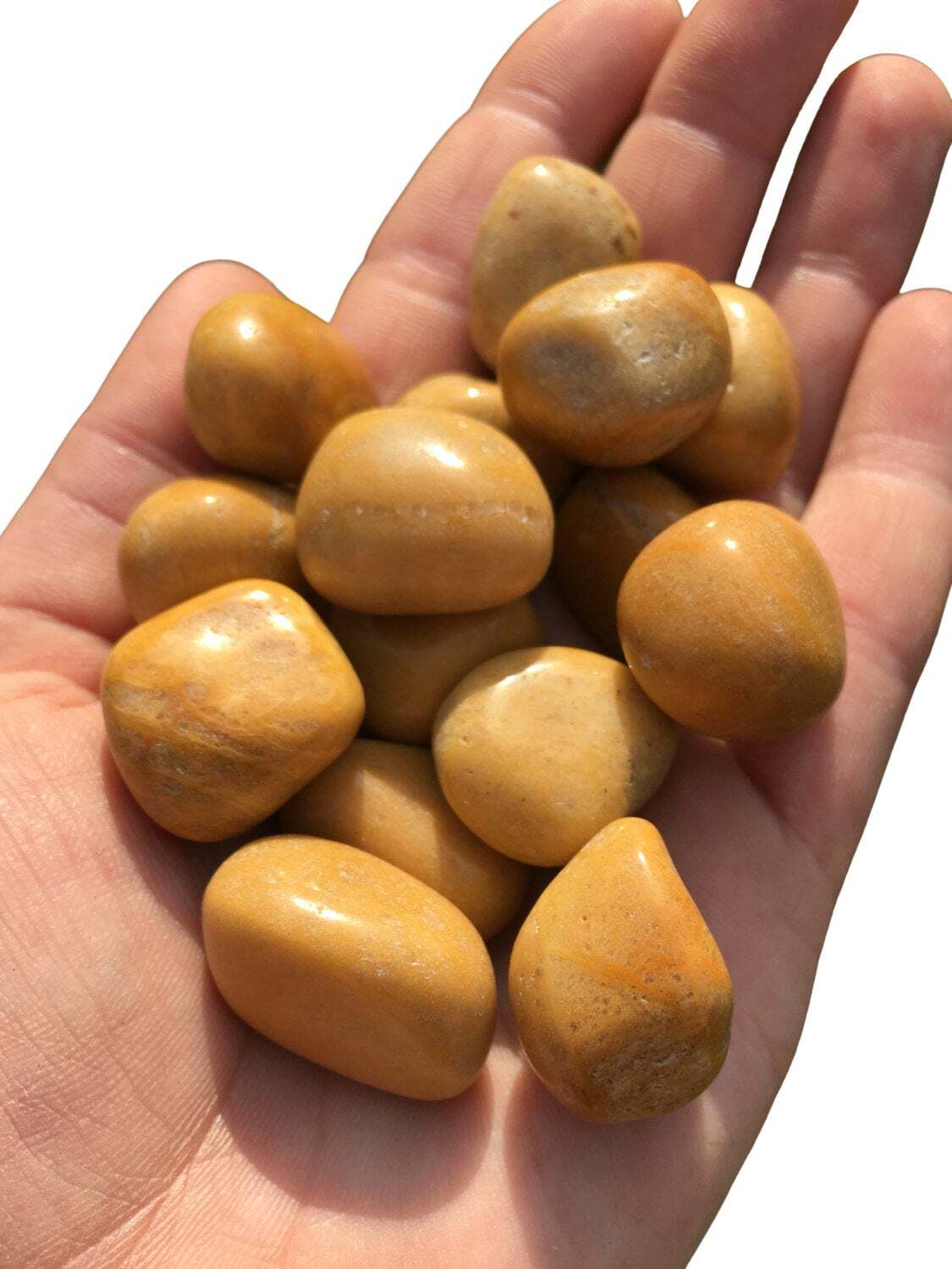 Yellow Jasper Tumbled Stone, Natural Yellow Jasper Crystal from South Africa