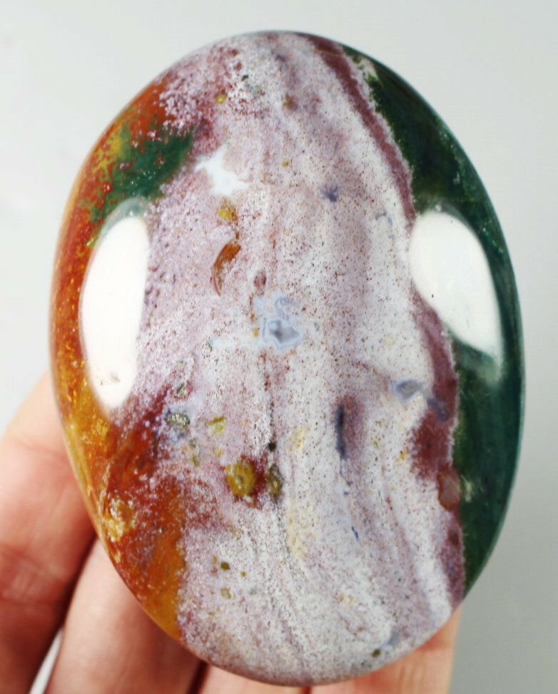 189g Natural Ocean Jasper Agate Quartz Crystal Palm Stone Mineral Specimen