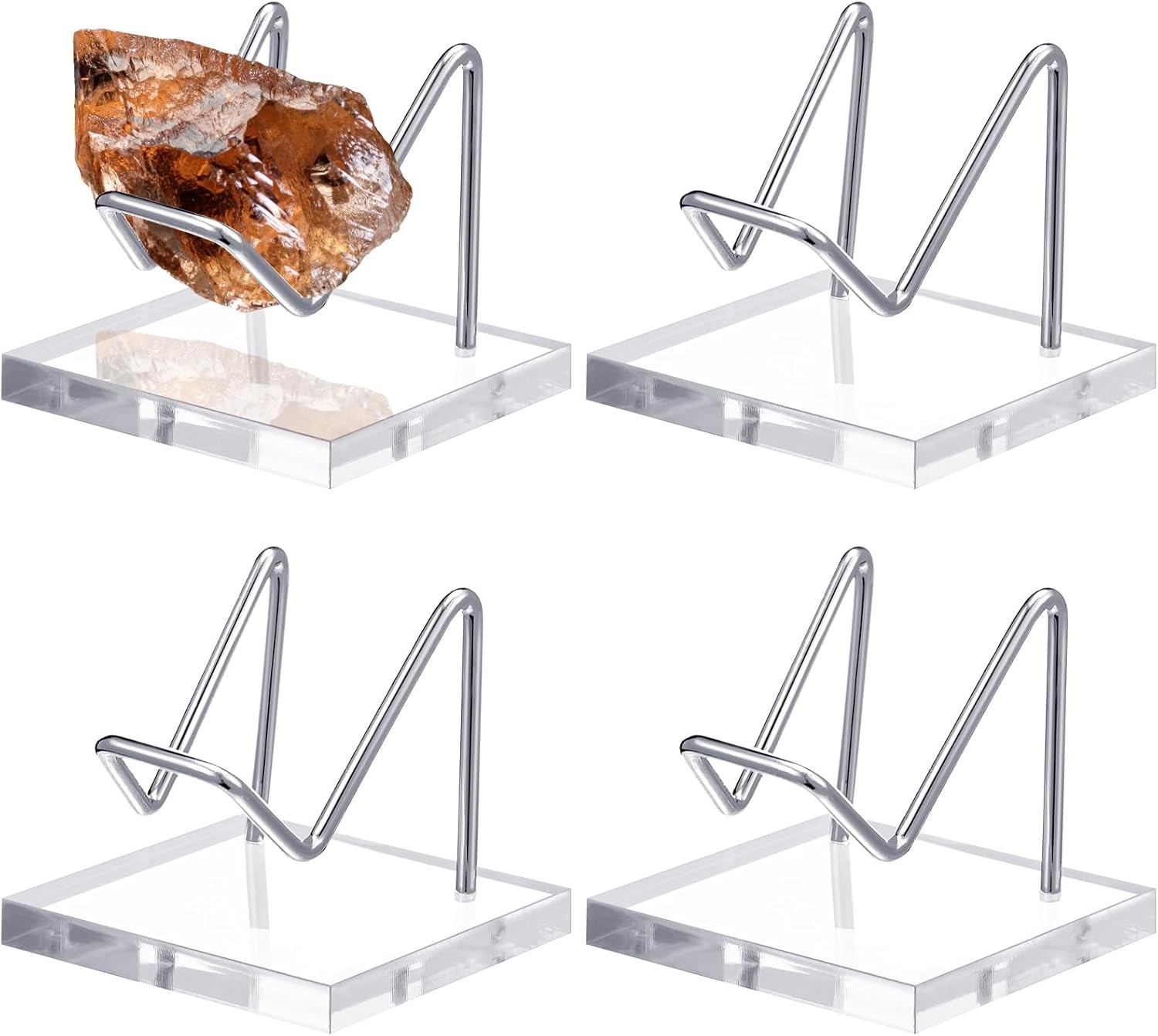 4 Pcs Crystal Stand Crystal Display Shelf Rock Display Holder with Acrylic Pedes