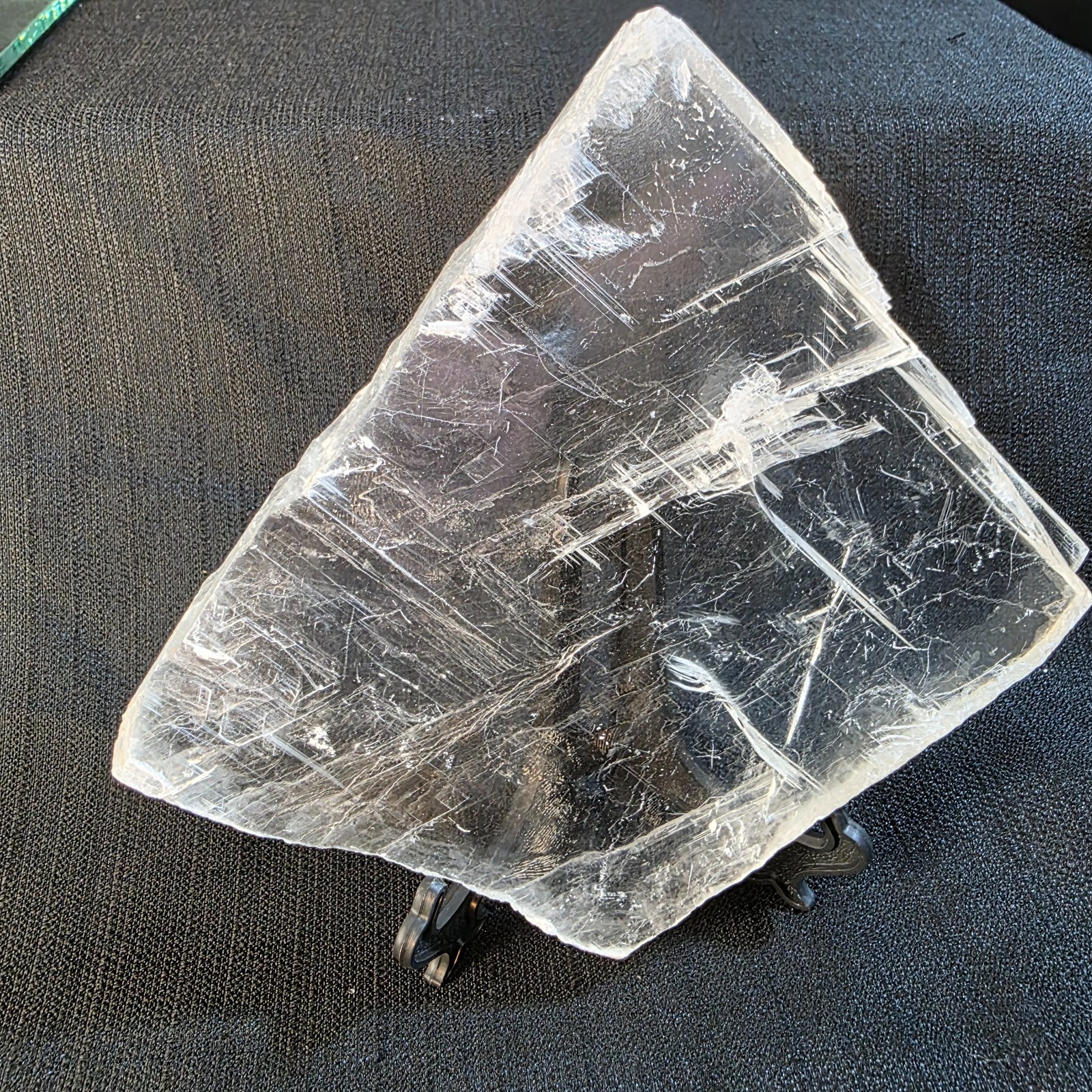 Selenite Crystal Slab Slice | Extra Large 480g | Natural Raw Clear | USA