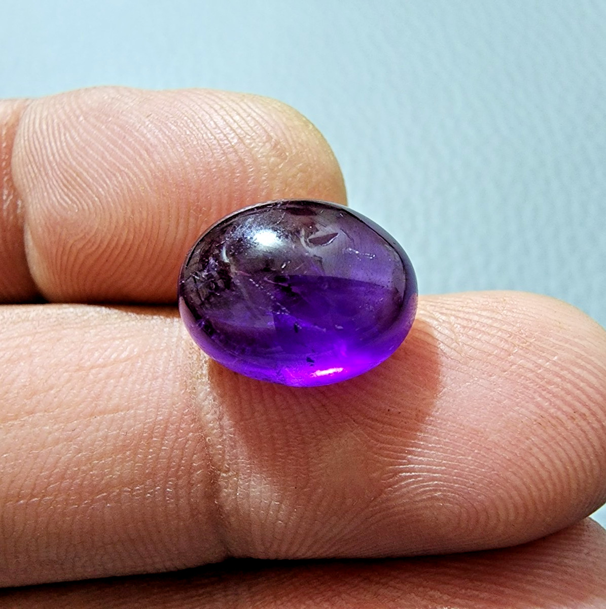 7.80 Crt Natural Purple Amethyst Gemstone Purple Amethyst Oval Shape Cabochon